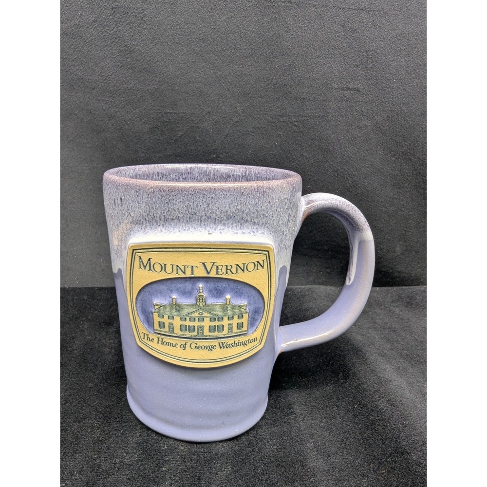 Deneen Pottery Hand Thrown Mount Vernon Blue/White Drip Glaze Medallion 2015